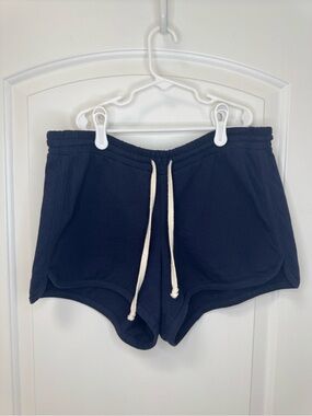 J.Crew Weekend Navy Dolphin Hem Sweat Shorts Small Drawstring
